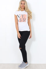 Remmi White Slogan Top