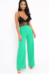 Black Crochet Bralet with Tassel Hem - Renee