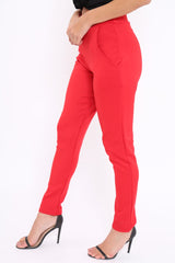 Red Tapered Leg Trousers - Rennie
