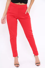 Red Tapered Leg Trousers - Rennie