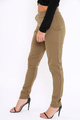 Khaki Tapered Leg Trousers - Rennie