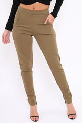 Khaki Tapered Leg Trousers - Rennie