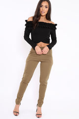 Khaki Tapered Leg Trousers - Rennie