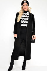 Black Knitted Diamante Detail Headband - Saachi