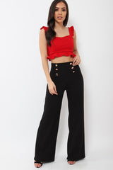 Red Frill Crop Top - Reta