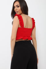 Red Frill Crop Top - Reta