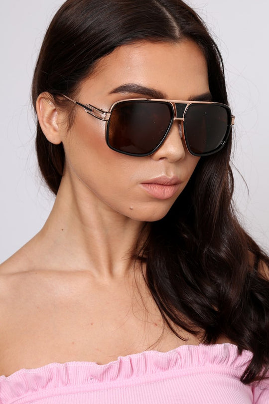 Brown and Copper Aviator Style Sunglasses - Rettie