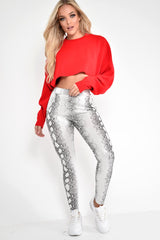 Red Cropped Batwing Jumper - Lizy