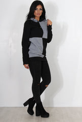 Delora Grey Panel Hoodie