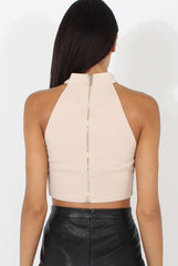 Nude Choker Crop Top - Rhea