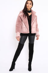 Rose Faux Leather And Fur Jacket - Rhea