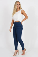 White Lace Crop Top - Rhoda