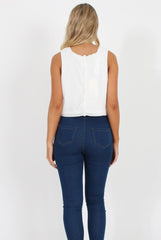 White Lace Crop Top - Rhoda