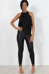 Riaa Black High Neck Top