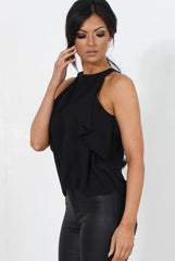 Riaa Black High Neck Top