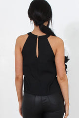 Riaa Black High Neck Top