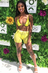 Yellow Snake Print Underwire Bikini - Curie