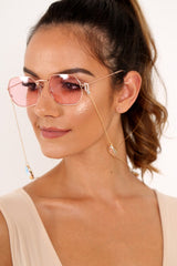 Gold Iridescent Tear Drop Sunglasses Chain - Ricki