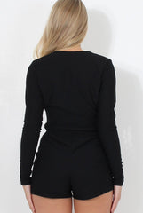 Riley Black V Front Playsuit
