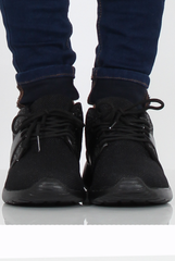 All Black Glitter Trainer - Rio