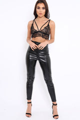 Matte Black PU Leggings - Rio