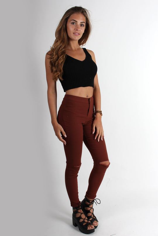 Olivia Rust High Waisted Super Skinny Jeans