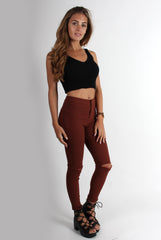 Olivia Rust High Waisted Super Skinny Jeans