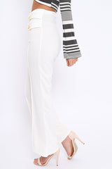 White Kick Flare Pants - Rita