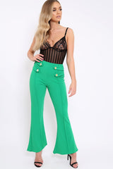 Green Kick Flare Pants - Rita