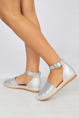 Silver Studded Espadrilles Sandals - Robin