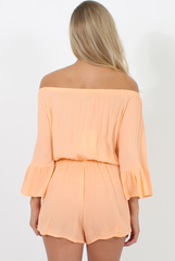 Peach Off The Shoulder Playsuit - Roma