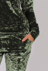 Green Crushed Velvet Tracksuit - Romy