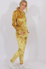 Mustard Crushed Velvet Tracksuit - Romy