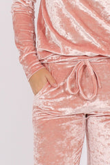 Pink Crushed Velvet Tracksuit - Romy