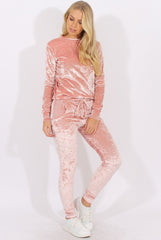 Pink Crushed Velvet Tracksuit - Romy