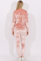 Pink Crushed Velvet Tracksuit - Romy