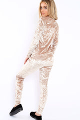 Champagne Crushed Velvet Tracksuit - Romy
