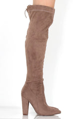 Rosah Mocha Suede Over The Knee Boots