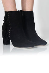 Rosaleen Black Suede Tassel Boots