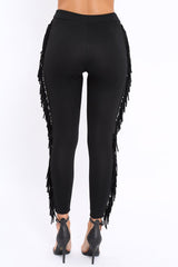 Black Fringe Leggings - Rosaleen