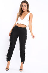 Black Fringe Leggings - Rosaleen
