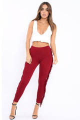 Wine Fringe Leggings - Rosaleen