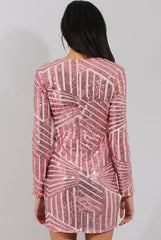 Pink Sequin Bodycon Dress - Rosalie