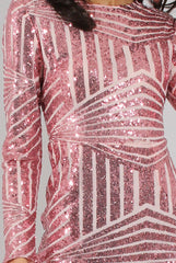 Pink Sequin Bodycon Dress - Rosalie