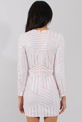 White Sequin Bodycon Dress - Rosalie