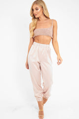 Rose Shiny Woven Cargo Trousers - Atley