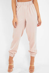 Rose Shiny Woven Cargo Trousers - Atley