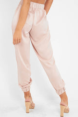 Rose Shiny Woven Cargo Trousers - Atley