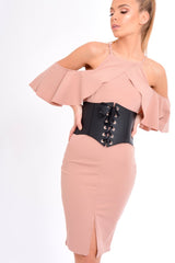 Rose Lace Up Corset Belt Dress - Shlya