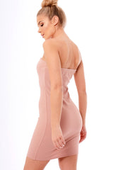 Rose Eyelet Front Bandeau Mini Dress - Kayla